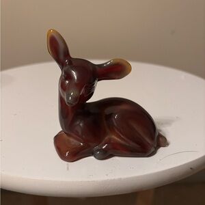 Elegant Brown Glass Deer Figurine